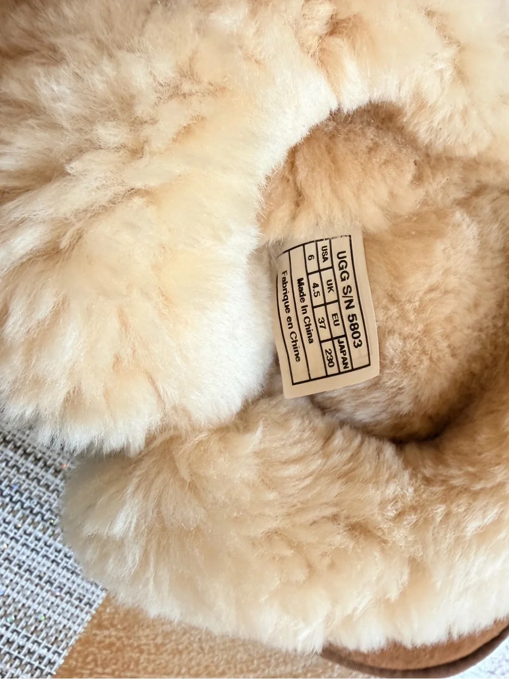 UGG Chestnut Suede Short Shearling Slippers